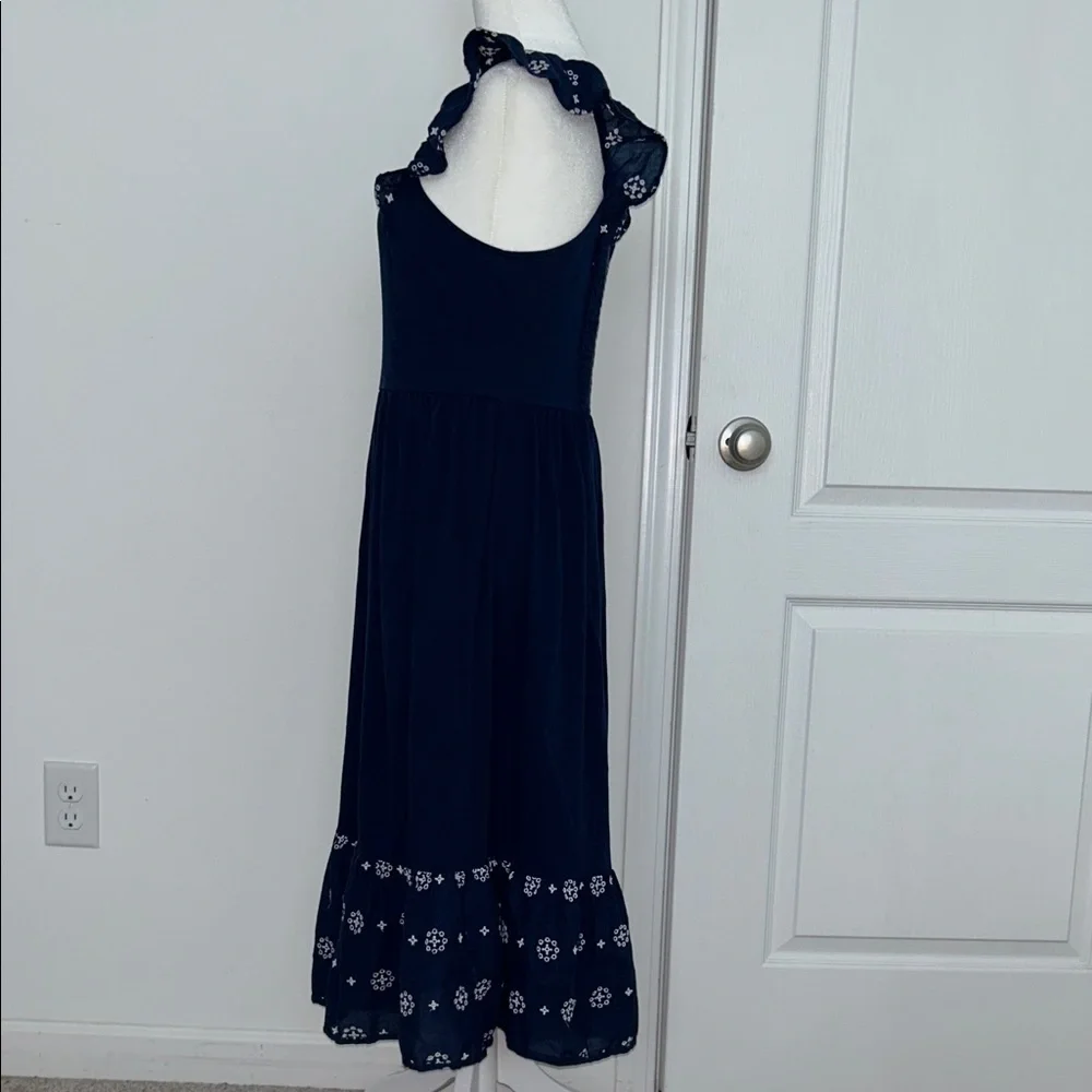 J.Crew Eyelet Knit Midi Dress Navy Blue, Size Small